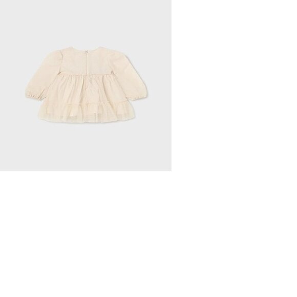 NWT - Mayoral Baby Toddler Girl Tulle Dress Cream - Picture 3 of 11